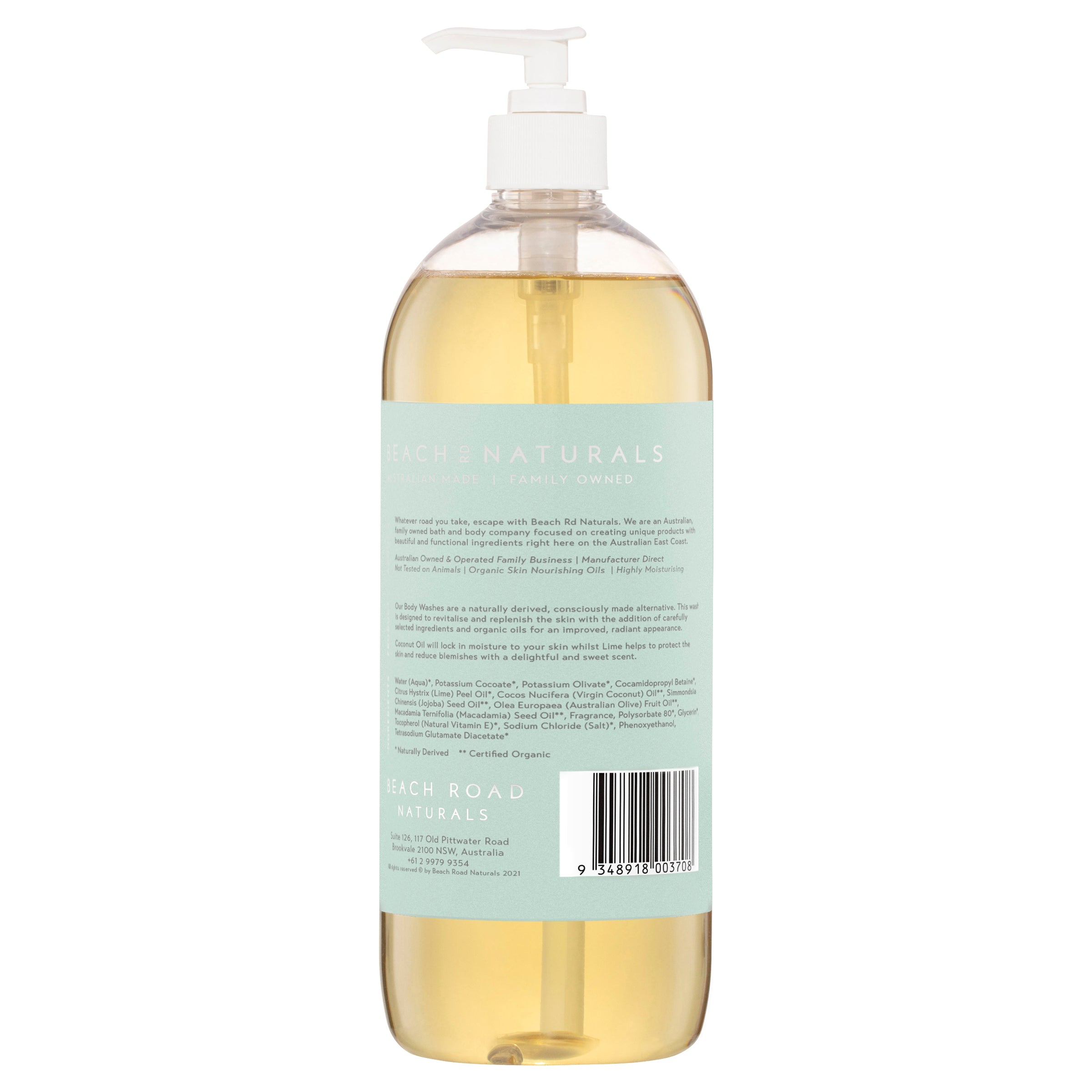 Organic Coconut Oil & Lime | Body Wash 1 Litre