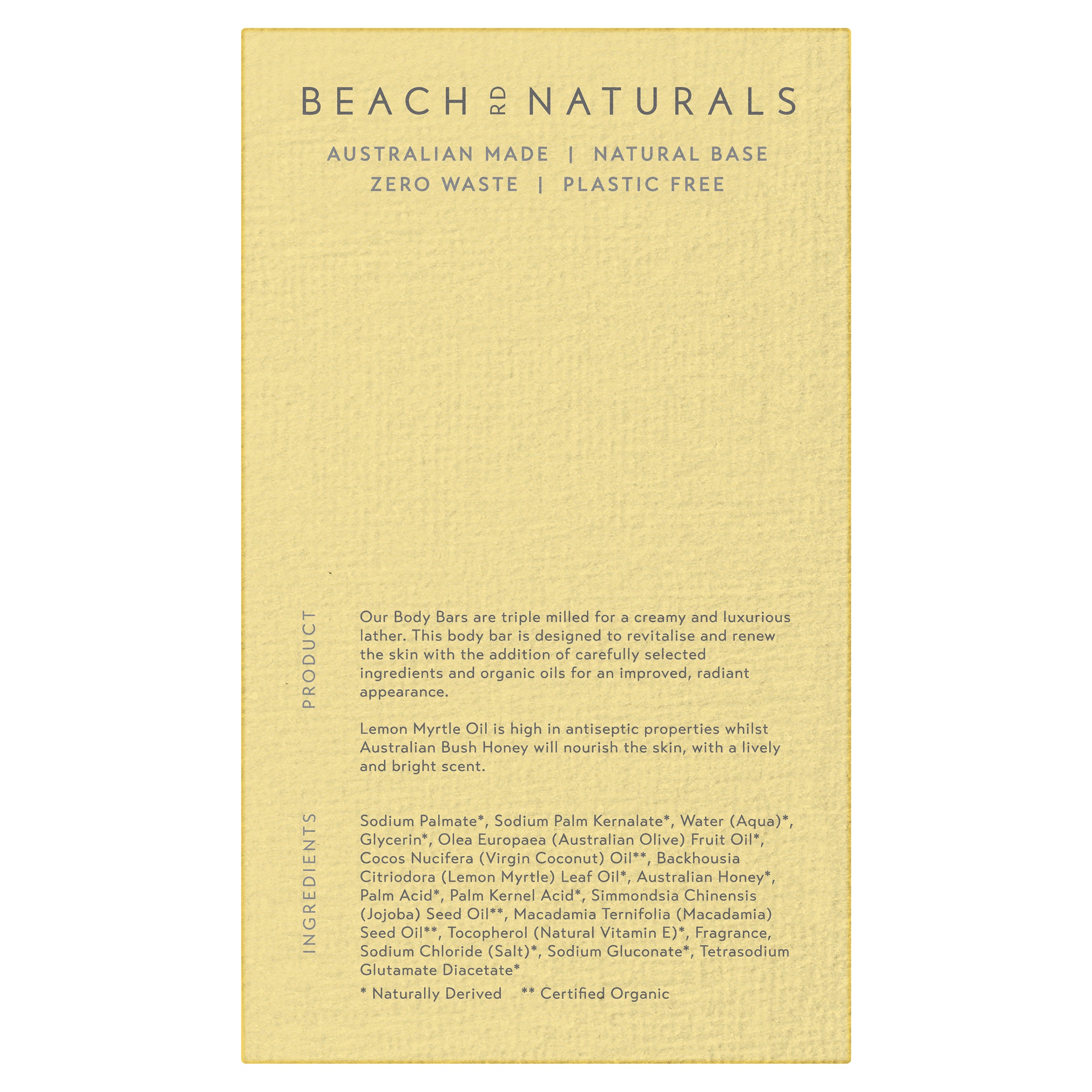 Lemon Myrtle & Australian Bush Honey Body Bar - 150g