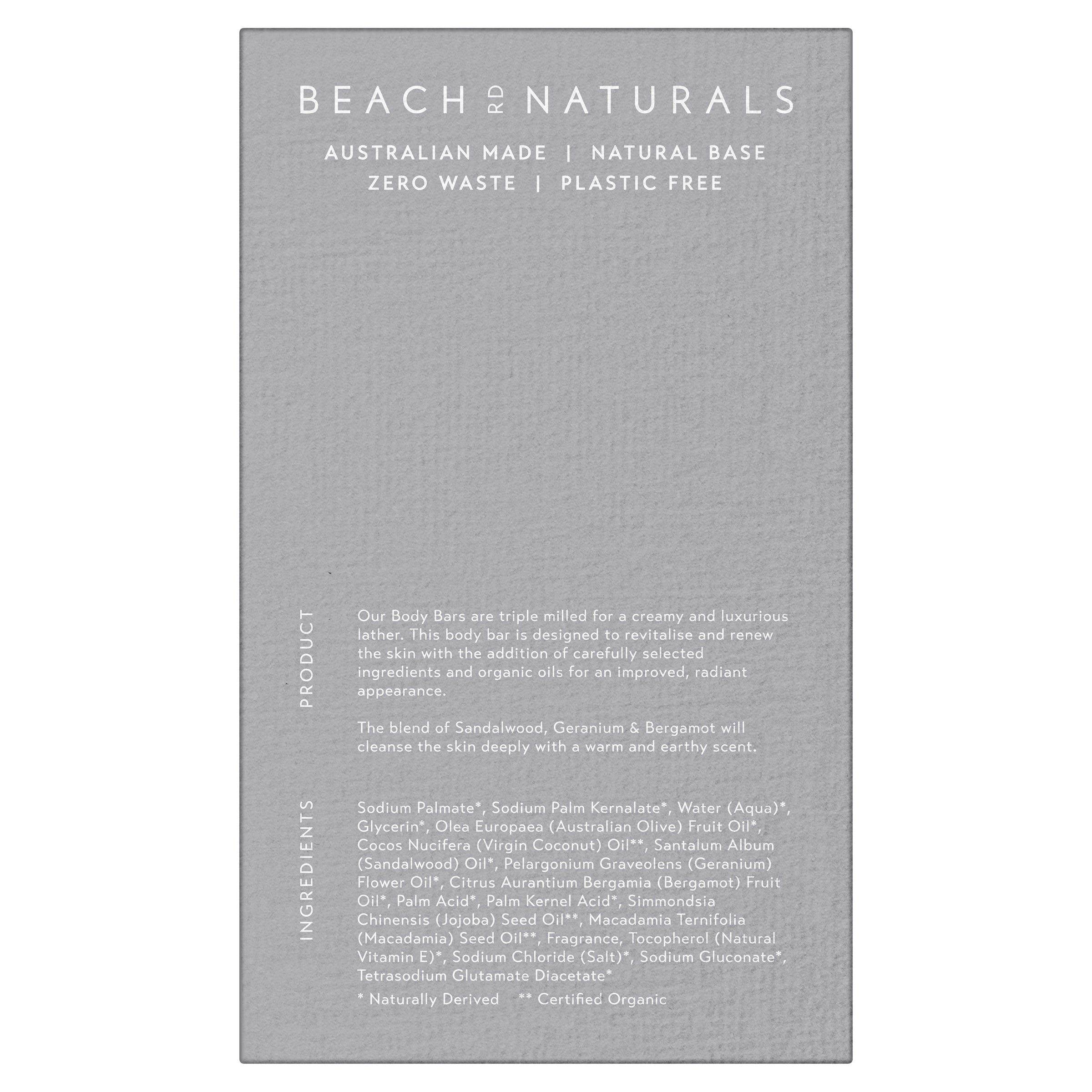 Sandalwood, Geranium & Bergamot Body Bar - 150g